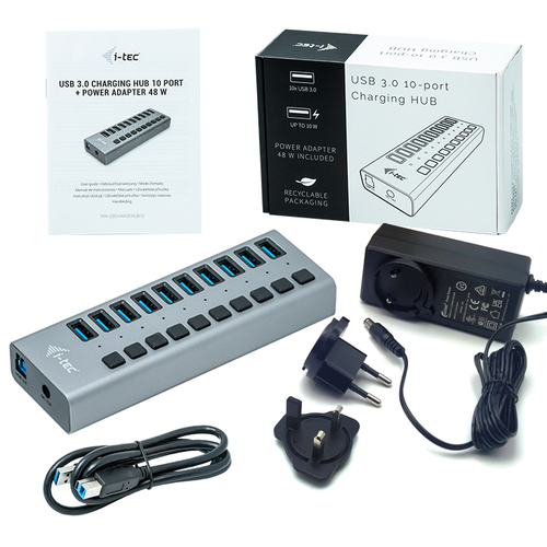I-TEC USB 3.0 HUB 10 PORT 48 W I-TEC USB 3.0 HUB 10 PORT 48 W