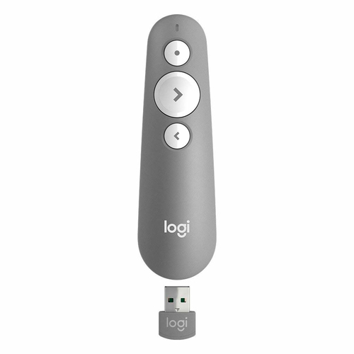 Logitech R500 Pointer - Bluetooth - USB - Mitte Gray - Kabellos - 2,40 GHz