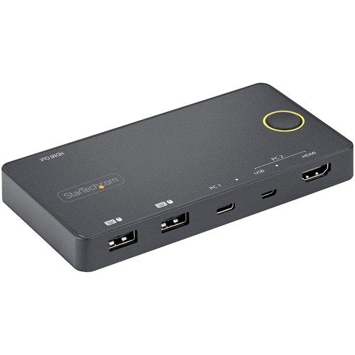 StarTech.com Switch KVM ibrido USB-A + HDMI e USB-C/TB3 a 2 porte - Monitor singolo HDMI 2.0 4K 60Hz - Switch KVM alimenta