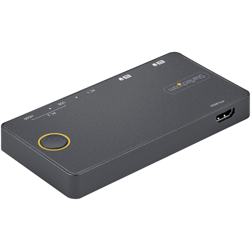 StarTech.com Switch KVM ibrido USB-A + HDMI e USB-C/TB3 a 2 porte - Monitor singolo HDMI 2.0 4K 60Hz - Switch KVM alimenta