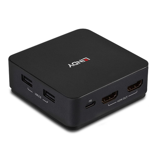LINDY KVM-Switchbox - 2 Computer - 1 Lokaler Benutzer(n) - 4K - 3840 x 2160 - 2 x USB - USB 2.0 - 2