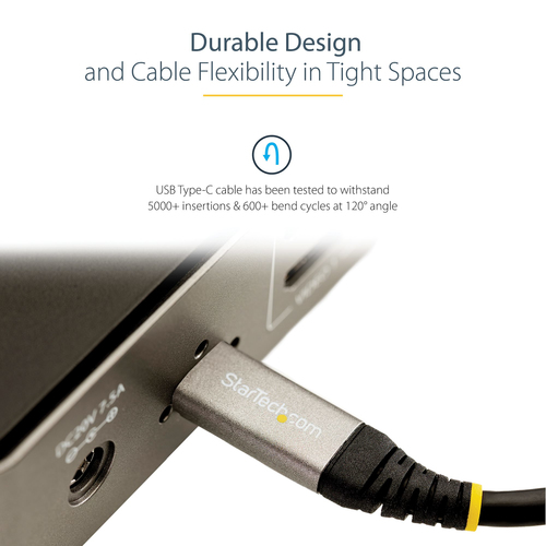 StarTech.com Câble USB-C de 1m, USB 10Gbps, 100W (5A) Power Delivery, 8K 60Hz/4K 144Hz DP Alt Mode, Certifié USB-IF, Compa