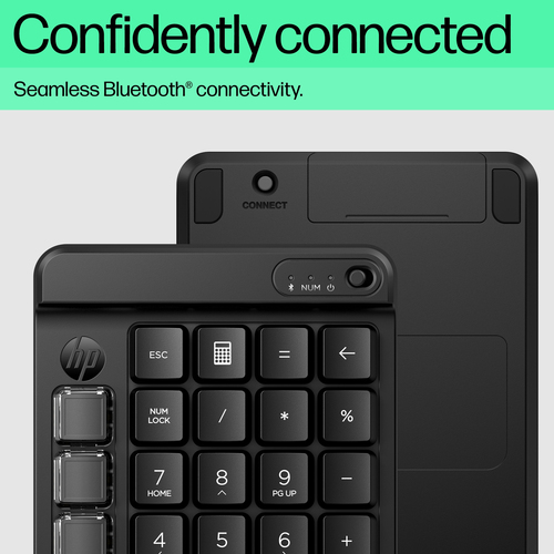 HP 435 Programmable Wireless Keypad. Device interface: Bluetooth, Keyboard key switch: Mechanical. Product colour: Black. 