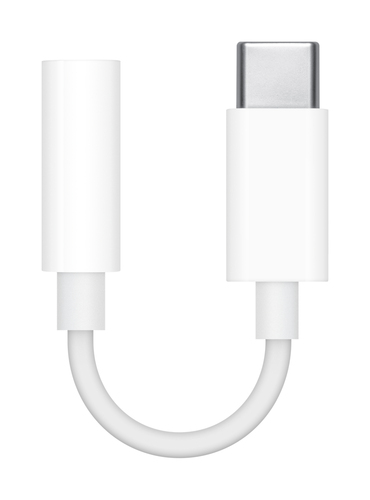 Apple USB-C to 3.5mm Headphone Jack Adapter. Connector 1: USB-C, Connector 1 gender: Male, Connector 2: 3.5mm, Connector 2