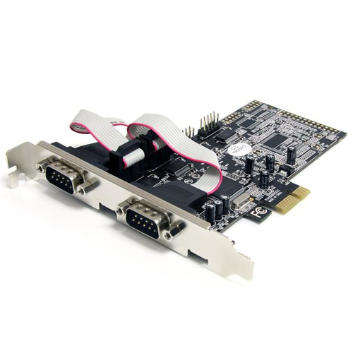 StarTech.com 4 Port Native PCI Express RS232 Serial Adapter Card with 16550 UART - PCI Express x1 - PC - 4 x Number of Ser