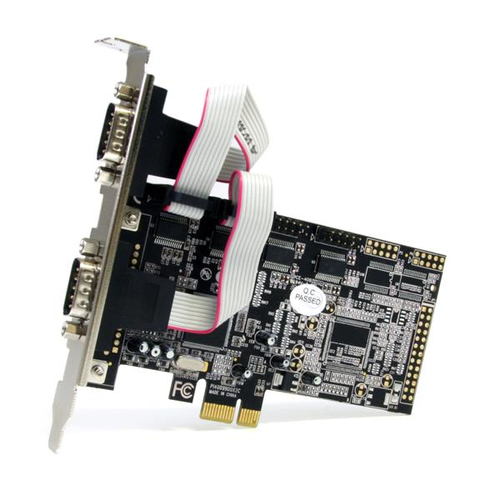 StarTech.com 4 Port Native PCI Express RS232 Serial Adapter Card with 16550 UART - PCI Express x1 - PC - 4 x Number of Ser