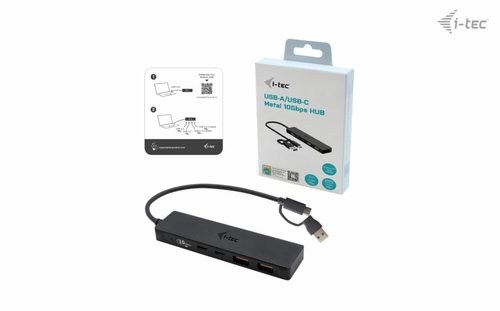 i-tec USB Hub - USB 3.1 Type C - Portable - Black - 4 Total USB Port(s) - 2 USB 3.0 Port(s) - 2 USB 3.1 Port(s) - PC, Mac,