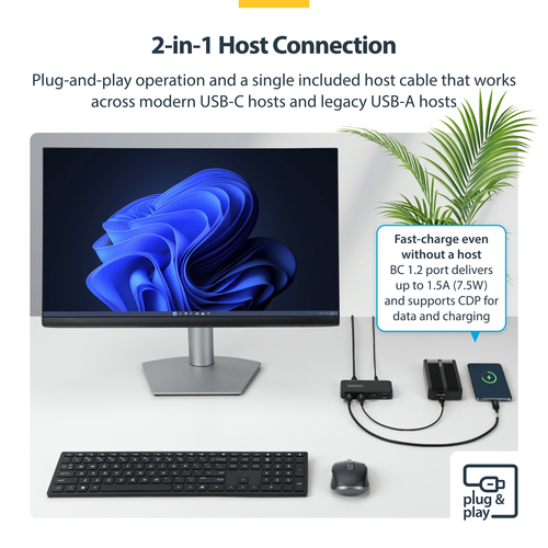 StarTech.com USB Hub - USB 3.2 (Gen 1) Type C - 640 MB/s - Flash Drive - Desktop - Black - UASP Support - 5 Total USB Port(s)