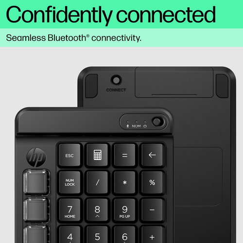 HP 435 Programmable Wireless Keypad. Device interface: Bluetooth, Keyboard key switch: Mechanical. Product colour: Black. 