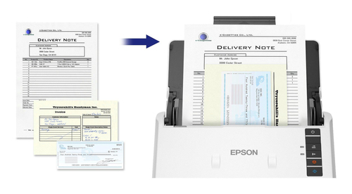 Scanner a inserimento di foglii Epson WorkForce DS-530III - 600 x 600 dpi Ottico - 30-bit Colore - Colore, Monochrom Scans