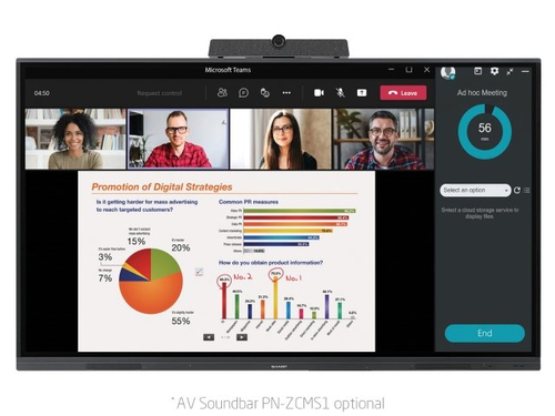 Sharp PN-L752B. Bildschirmdiagonale: 190,5 cm (75""), Helligkeit: 350 cd/m², Display-Auflösung: 3840 x 2160 Pixel. Install