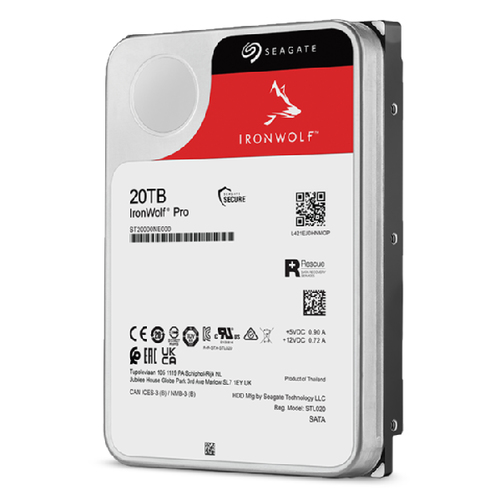 Seagate IronWolf Pro ST20000NT001 20 TB Disco rígido - 3,5" Interno - SATA (SATA/600) - Gravação magnética convencional (C