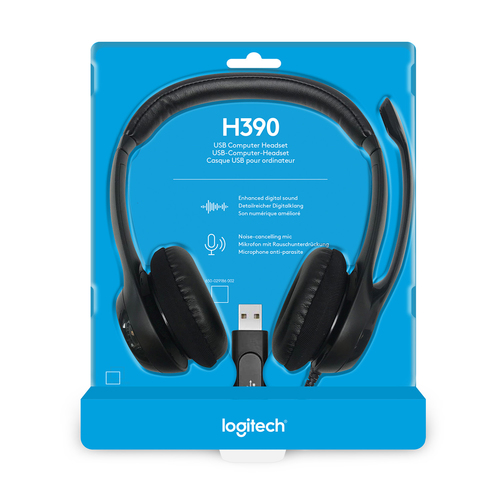 Logitech ClearChat H390 Kabel Kopfbügel Stereo Headset - Schwarz - Binaural - Geschlossen - 20 Hz bis 20 kHz Frequenzgang 