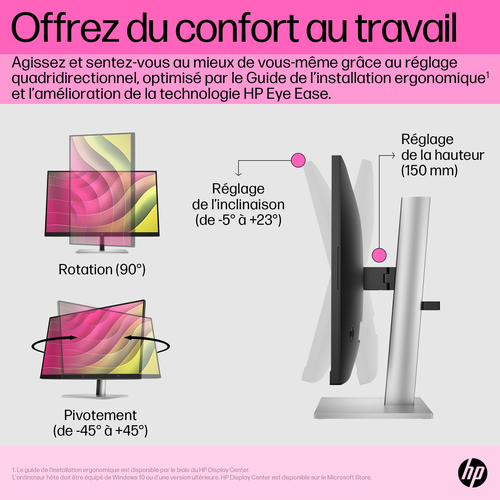 HP E24t G5 FHD Touch Monitor. Display diagonal: 60.5 cm (23.8"), Display resolution: 1920 x 1080 pixels, HD type: Full HD,