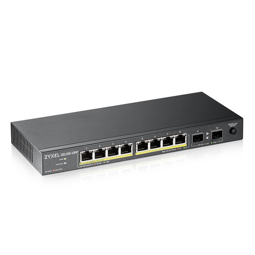 ZYXEL GS1100 GS1100-10HP 8 Ports Ethernet Switch - Gigabit Ethernet - 1000Base-T, 1000Base-X - 2 Layer Supported - Modular