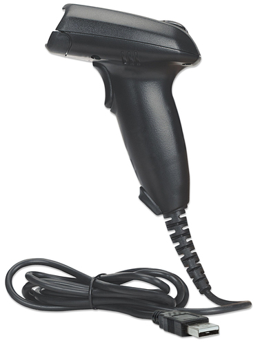 Manhattan 177672 Handheld Barcode Scanner - Cable Connectivity - Black - 500 scan/s - 500 mm Scan Distance - 1D - Long Ran