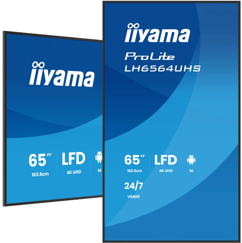 iiyama LH6564UHS-B1AG. Produktdesign: Digital Signage Flachbildschirm. Bildschirmdiagonale: 165,1 cm (65"), Display-Auflös