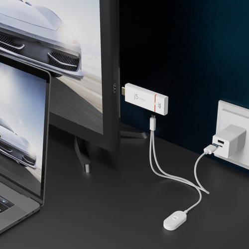 j5create ScreenCast 4k Wireless Display Adapter Receiver - Mirrors Phone, Tablet, Laptop to HDTV - Compatible with MiraCas