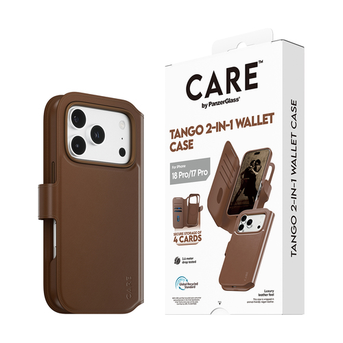 CARE Tango Tasche (Brieftasche) Apple iPhone 17 Pro Smartphone - Braun