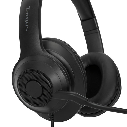 Targus AEH102GL Wired Over-the-head, Over-the-ear, On-ear Stereo Headset - Black - Binaural - Circumaural - 182.9 cm Cable