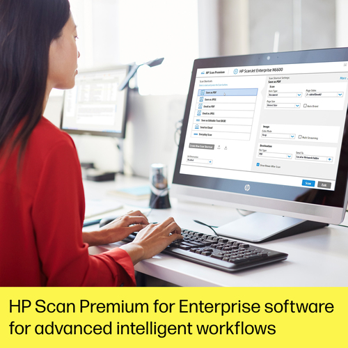 HP Scanjet Enterprise Flow N6600 fnw1 ADF Scanner - 600 x 600 dpi Optical - 48-bit Color - 8-bit Grayscale - 50 ppm (Mono)