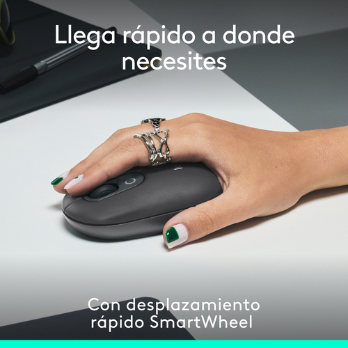 Logitech POP Mouse Mouse - Bluetooth - Optical - 4 Button(s) - Graphite - Wireless - 10 m - 4000 dpi - Scroll Wheel - 1 x 
