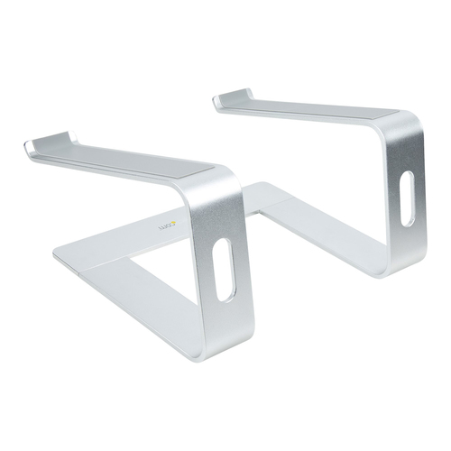 StarTech.com Laptop Stand for Desk, Supports 5kg / 11lb, Aluminum, Silver, Ergonomic Laptop Riser, Portable Laptop Holder 