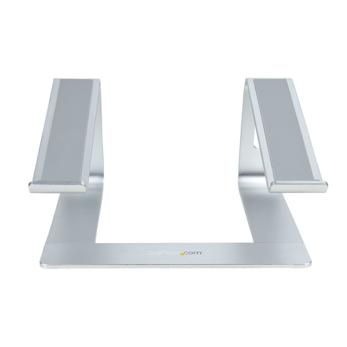 StarTech.com Laptop Stand for Desk, Supports 5kg / 11lb, Aluminum, Silver, Ergonomic Laptop Riser, Portable Laptop Holder 