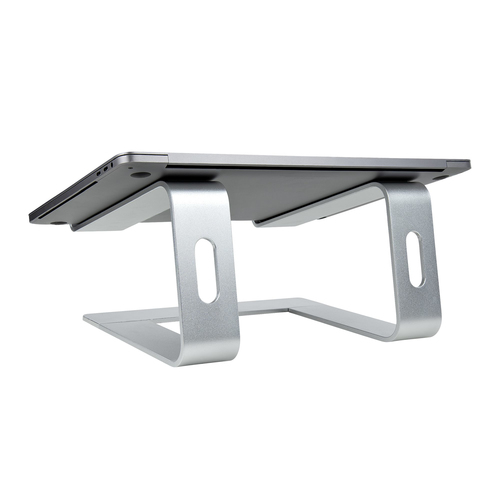 StarTech.com Laptop Stand for Desk, Supports 5kg / 11lb, Aluminum, Silver, Ergonomic Laptop Riser, Portable Laptop Holder 
