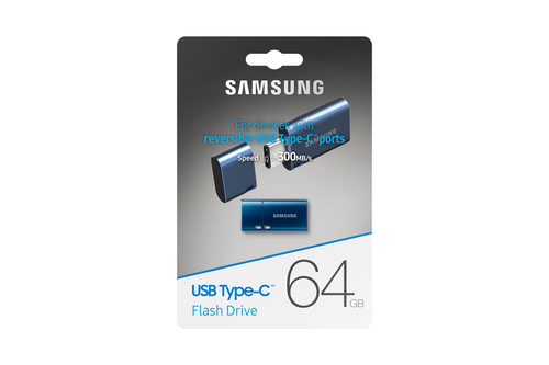 Samsung MUF-64DA. Capacity: 64 GB, Device interface: USB Type-C, USB version: 3.2 Gen 1 (3.1 Gen 1), Read speed: 300 MB/s.