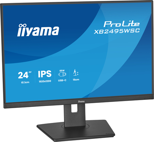 iiyama ProLite XB2495WSC-B1 24 Zoll Klasse WUXGA LED-Monitor - 16:10 Format - Mattschwarz - 61,2 cm (24,1 Zoll) Viewable -