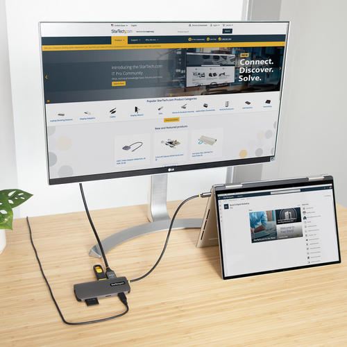 StarTech.com USB C Multiport Adapter, 4K 60Hz HDMI HDR10 Video, 3 Port 5Gbps USB-A Hub, 100W PD Pass-Through, GbE, SD/Micr