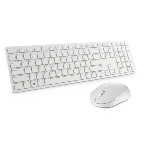 DELL Pro Keyboard and Mouse - KM5221W - US International (QWERTY) - White. Keyboard form factor: Full-size (100%). Keyboar