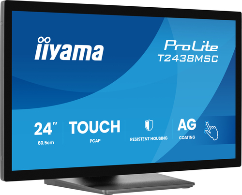 iiyama ProLite T2438MSC-B2 24 Zoll Klasse LED-Touchscreen-Monitor - 16:9 Format - 5 ms Reaktionszeit - 60,5 cm (23,8 Zoll)