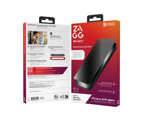 InvisibleShield Fusion Privacy AG Samsung Galaxy S25 Screen. Brand compatibility: Samsung, Compatibility: Galaxy S25, Prot