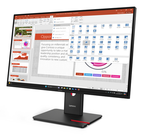 Lenovo ThinkVision T27-40 27" Class Full HD LED Monitor - 16:9 - Eclipse Black - 68.6 cm (27") Viewable - In-plane Switchi