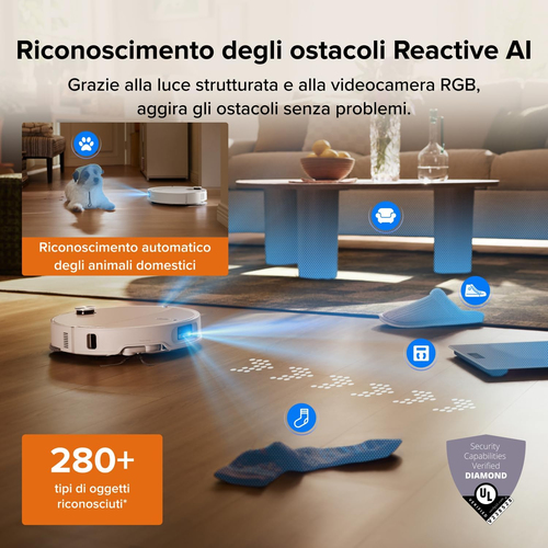 Robot Vacuum Cleaner Roborock Qrevo Edge - Bianco - Pennello - Tappeto, Pavimento - Pet Hair Cleaning