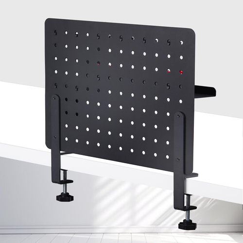 StarTech.com Clamp-On Pegboard with Accessories, 16.5x12.5in, Steel Peg Board, Desktop Storage Organizer, Black - Streamli
