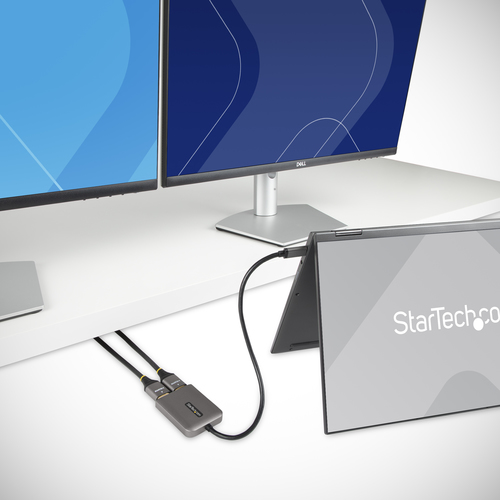 StarTech.com USB-C to Dual HDMI Adapter, USB Type-C Multi-Monitor MST Hub, Dual 4K 60Hz HDMI Laptop Display Extender / Spl