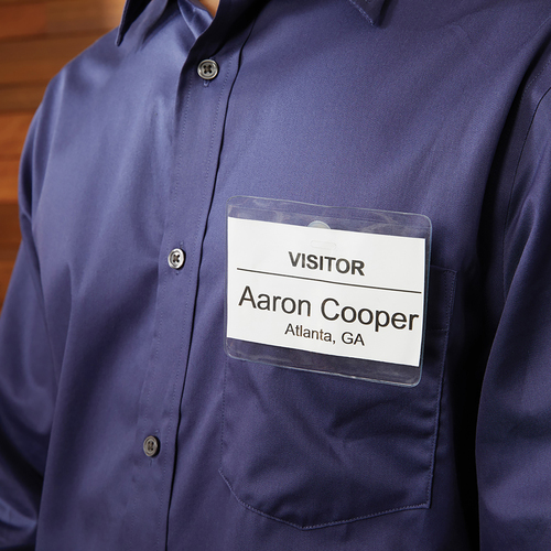Dymo S0929100 Name Badge Label - 89 mm Width x 51 mm Length - Rectangle - Direct Thermal - White - 300 / Roll - 1 Roll
