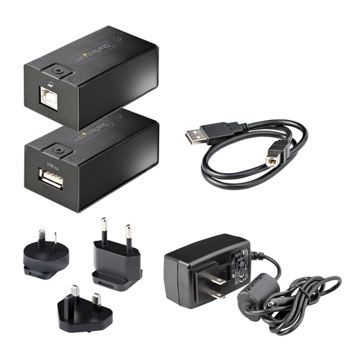 StarTech.com 150m (492ft) USB 2.0 Extender over Cat5e/Cat6 Ethernet Cable, Externally Powered USB Extender/Adapter via RJ4