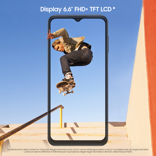 Samsung Galaxy A13 . Dimensioni schermo: 16,8 cm (6.6"), Risoluzione del display: 2408 x 1080 Pixel, Tipo di display: TFT-