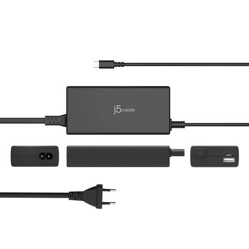 j5create JUP2290C-EN 100W PD USB-C® Super Charger - EU, Black, includes 1.2 m cable. Purpose: Universal, Power supply type