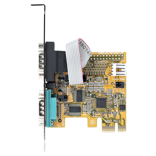 StarTech.com 2-Port PCI Express Serial Card, Dual Port PCIe to RS232 (DB9) Serial Card, 16C1050 UART, COM Retention, Windo