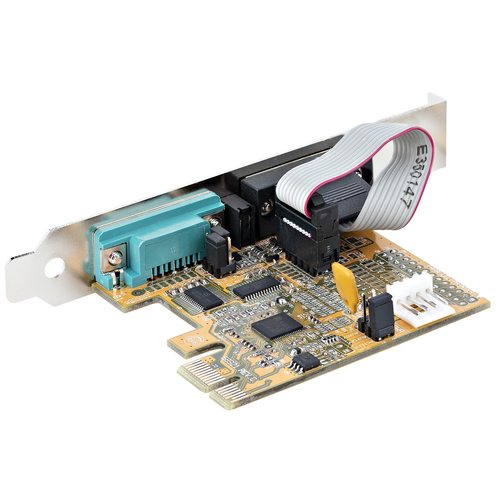 StarTech.com 2-Port PCI Express Serial Card, Dual Port PCIe to RS232 (DB9) Serial Card, 16C1050 UART, COM Retention, Windo