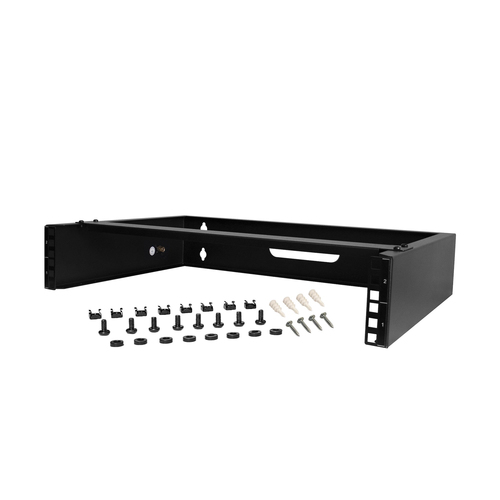 StarTech.com 2U Wall Mount Rack, 14in Deep, 19 inch Wall Mount Network Rack, Wall Mounting Patch Panel Bracket for Switch/