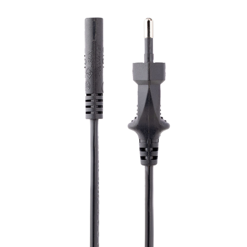 StarTech.com 752E-2M-POWER-LEAD. Kabellänge: 2 m, Anschluss 1: CEE7/16, Anschluss 2: C7-Koppler, Kabeltyp: H03VVH2-F. Eing