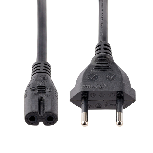 StarTech.com 752E-2M-POWER-LEAD. Kabellänge: 2 m, Anschluss 1: CEE7/16, Anschluss 2: C7-Koppler, Kabeltyp: H03VVH2-F. Eing
