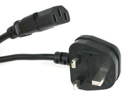 StarTech.com 3ft (1m) UK Computer Power Cable, BS 1363 to C13, 18AWG, 10A 250V, Black Kettle Lead, AC PC Power Cord, Monit