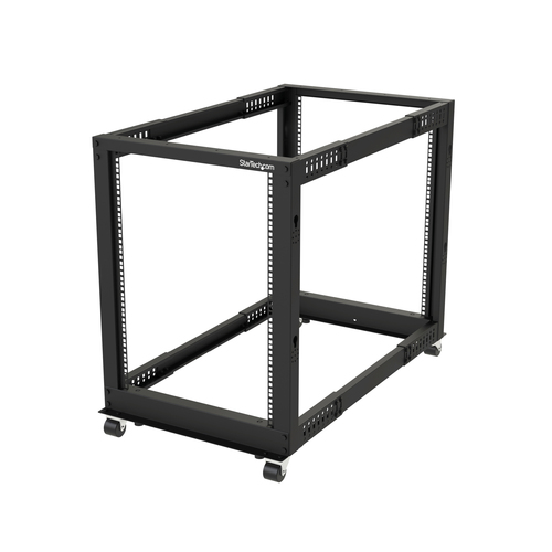 StarTech.com 15U 19" Open Frame Server Rack - 4 Post, Adjustable Depth 22 to 40" - Mobile Network Equipment Rack - HP ProL